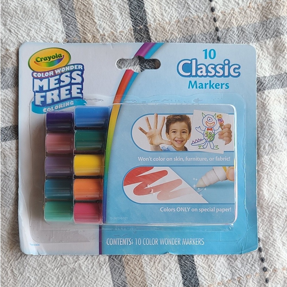 Crayola Color Wonder Mess Free 10 Classic Markers 75-2471 Non-Toxic Art Supplies